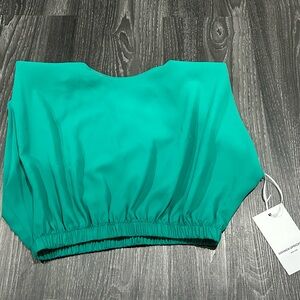 Amanda Uprichard Teal Sleeveless Blouse Retail $158 NWT